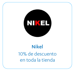 NIKEL, 10% de Descuento en toda la Tienda